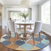 Piper Looms Chantille Geometric ACN1948 Rust Machine Washable Area Rug Round Lifestyle Image Feature