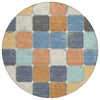 Piper Looms Chantille Geometric ACN1948 Rust Machine Washable Area Rug Round Main Image