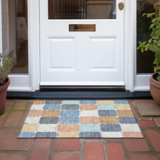 Piper Looms Chantille Geometric ACN1948 Rust Machine Washable Area Rug Scatter Outdoor Lifestyle Image Feature