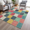 Piper Looms Chantille Geometric ACN1948 Teal Machine Washable Area Rug Lifestyle Image Feature