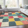 Piper Looms Chantille Geometric ACN1948 Teal Machine Washable Area Rug Lifestyle Image Feature