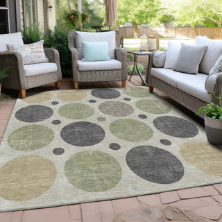 Piper Looms Chantille Geometric ACN1949 Beige Machine Washable Area Rug Outdoor Lifestyle Image Feature
