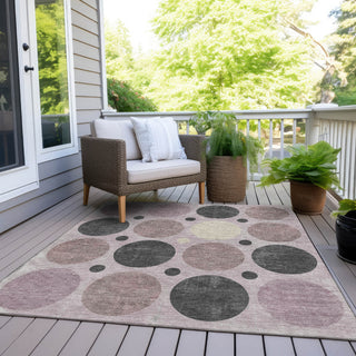 Piper Looms Chantille Geometric ACN1949 Blush Machine Washable Area Rug Outdoor Lifestyle Image Feature