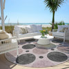Piper Looms Chantille Geometric ACN1949 Blush Machine Washable Area Rug Round Outdoor Lifestyle Image Feature