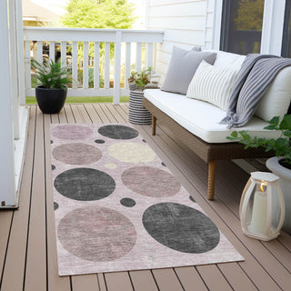 Piper Looms Chantille Geometric ACN1949 Blush Machine Washable Area Rug Runner Outdoor Lifestyle Image Feature
