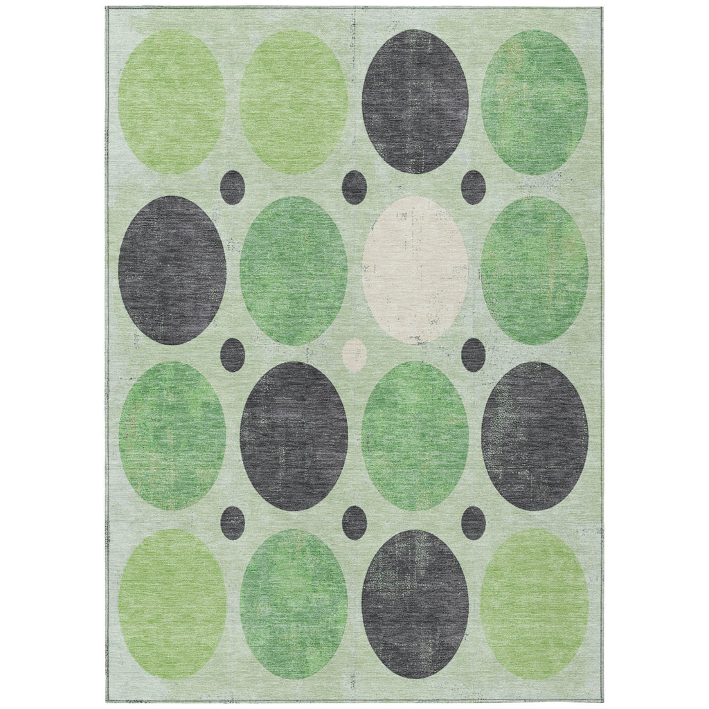 Piper Looms Chantille Geometric ACN1949 Green Machine Washable Area Rug main image