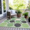 Piper Looms Chantille Geometric ACN1949 Green Machine Washable Area Rug Outdoor Lifestyle Image Feature