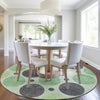 Piper Looms Chantille Geometric ACN1949 Green Machine Washable Area Rug Round Lifestyle Image Feature