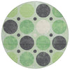 Piper Looms Chantille Geometric ACN1949 Green Machine Washable Area Rug Round Main Image