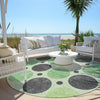 Piper Looms Chantille Geometric ACN1949 Green Machine Washable Area Rug Round Outdoor Lifestyle Image Feature