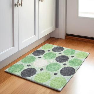 Piper Looms Chantille Geometric ACN1949 Green Machine Washable Area Rug Scatter Lifestyle Image Feature