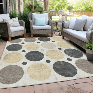 Piper Looms Chantille Geometric ACN1949 Ivory Machine Washable Area Rug Outdoor Lifestyle Image Feature