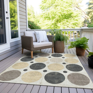 Piper Looms Chantille Geometric ACN1949 Ivory Machine Washable Area Rug Outdoor Lifestyle Image Feature