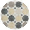 Piper Looms Chantille Geometric ACN1949 Ivory Machine Washable Area Rug Round Main Image