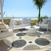 Piper Looms Chantille Geometric ACN1949 Ivory Machine Washable Area Rug Round Outdoor Lifestyle Image Feature