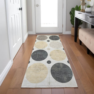 Piper Looms Chantille Geometric ACN1949 Ivory Machine Washable Area Rug Runner Lifestyle Image Feature
