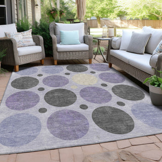 Piper Looms Chantille Geometric ACN1949 Lavender Machine Washable Area Rug Outdoor Lifestyle Image Feature