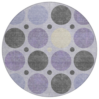 Piper Looms Chantille Geometric ACN1949 Lavender Machine Washable Area Rug Round Main Image