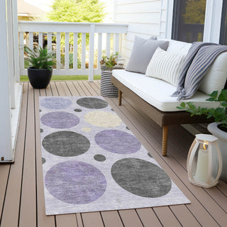 Piper Looms Chantille Geometric ACN1949 Lavender Machine Washable Area Rug Runner Outdoor Lifestyle Image Feature
