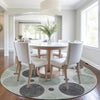 Piper Looms Chantille Geometric ACN1949 Sage Machine Washable Area Rug Round Lifestyle Image Feature