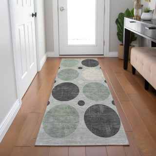 Piper Looms Chantille Geometric ACN1949 Sage Machine Washable Area Rug Runner Lifestyle Image Feature