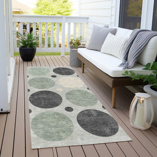 Piper Looms Chantille Geometric ACN1949 Sage Machine Washable Area Rug Runner Outdoor Lifestyle Image Feature