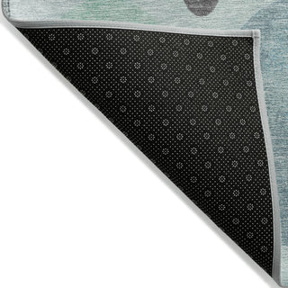 Piper Looms Chantille Geometric ACN1949 Teal Machine Washable Area Rug Backing Image