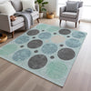 Piper Looms Chantille Geometric ACN1949 Teal Machine Washable Area Rug Lifestyle Image Feature