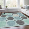 Piper Looms Chantille Geometric ACN1949 Teal Machine Washable Area Rug Lifestyle Image Feature