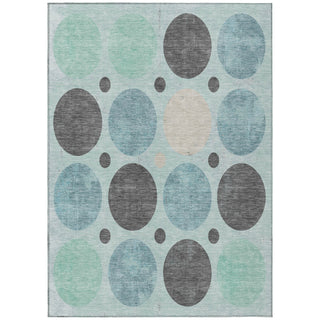 Piper Looms Chantille Geometric ACN1949 Teal Machine Washable Area Rug main image
