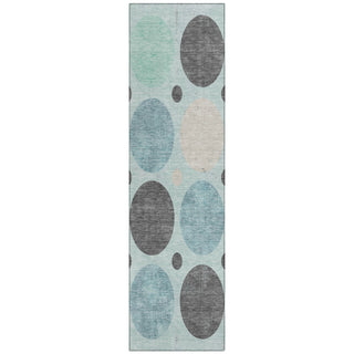 Piper Looms Chantille Geometric ACN1949 Teal Machine Washable Area Rug Runner Main Image
