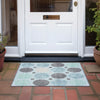 Piper Looms Chantille Geometric ACN1949 Teal Machine Washable Area Rug Scatter Outdoor Lifestyle Image Feature