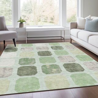 Piper Looms Chantille Geometric ACN1950 Aloe Machine Washable Area Rug Lifestyle Image Feature