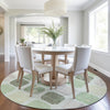 Piper Looms Chantille Geometric ACN1950 Aloe Machine Washable Area Rug Round Lifestyle Image Feature