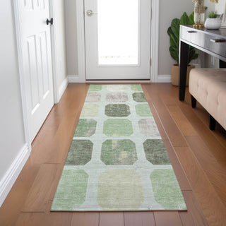 Piper Looms Chantille Geometric ACN1950 Aloe Machine Washable Area Rug Runner Lifestyle Image Feature