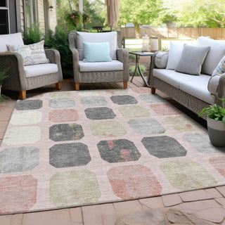Piper Looms Chantille Geometric ACN1950 Blush Machine Washable Area Rug Outdoor Lifestyle Image Feature
