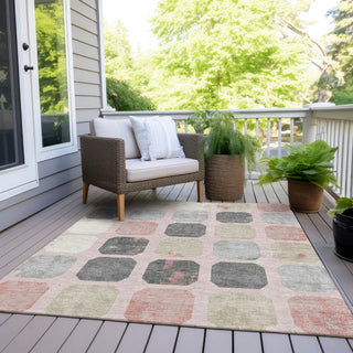 Piper Looms Chantille Geometric ACN1950 Blush Machine Washable Area Rug Outdoor Lifestyle Image Feature