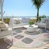 Piper Looms Chantille Geometric ACN1950 Blush Machine Washable Area Rug Round Outdoor Lifestyle Image Feature