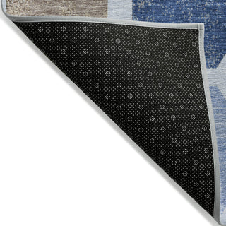 Piper Looms Chantille Geometric ACN1950 Denim Machine Washable Area Rug Backing Image