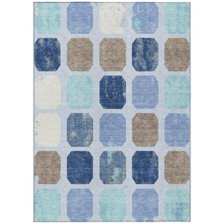 Piper Looms Chantille Geometric ACN1950 Denim Machine Washable Area Rug main image