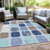 Piper Looms Chantille Geometric ACN1950 Denim Machine Washable Area Rug Outdoor Lifestyle Image Feature