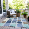 Piper Looms Chantille Geometric ACN1950 Denim Machine Washable Area Rug Outdoor Lifestyle Image Feature