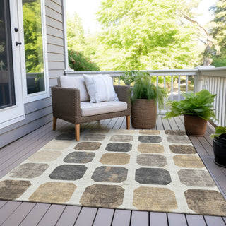 Piper Looms Chantille Geometric ACN1950 Ivory Machine Washable Area Rug Outdoor Lifestyle Image Feature
