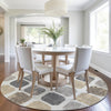 Piper Looms Chantille Geometric ACN1950 Ivory Machine Washable Area Rug Round Lifestyle Image Feature