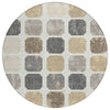 Piper Looms Chantille Geometric ACN1950 Ivory Machine Washable Area Rug Round Main Image