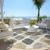 Piper Looms Chantille Geometric ACN1950 Ivory Machine Washable Area Rug Round Outdoor Lifestyle Image Feature
