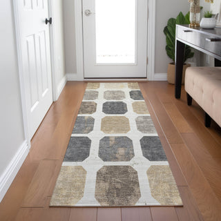 Piper Looms Chantille Geometric ACN1950 Ivory Machine Washable Area Rug Runner Lifestyle Image Feature