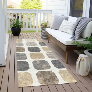 Piper Looms Chantille Geometric ACN1950 Ivory Machine Washable Area Rug Runner Outdoor Lifestyle Image Feature