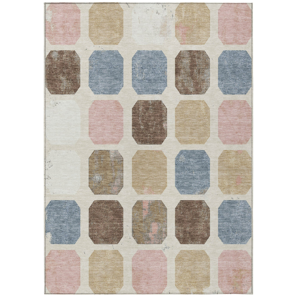Piper Looms Chantille Geometric ACN1950 Linen Machine Washable Area Rug main image