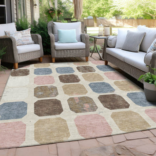 Piper Looms Chantille Geometric ACN1950 Linen Machine Washable Area Rug Outdoor Lifestyle Image Feature